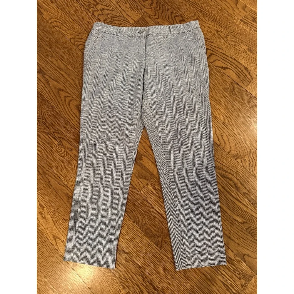 Michael Kors Women's Size 14 Blue‎ Herringbone Print Pants